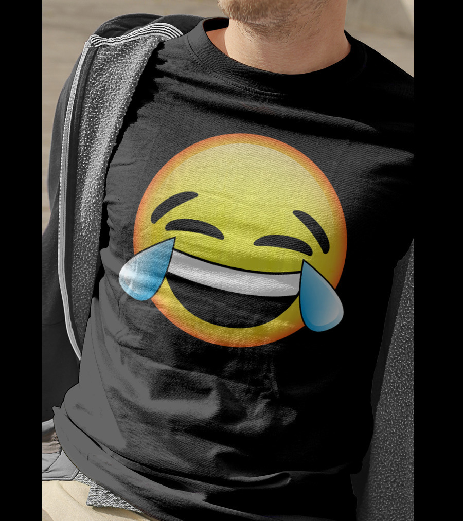 HD Emoji Tears Of Joy Face Laughin Hilarious Expression T-Shirt
