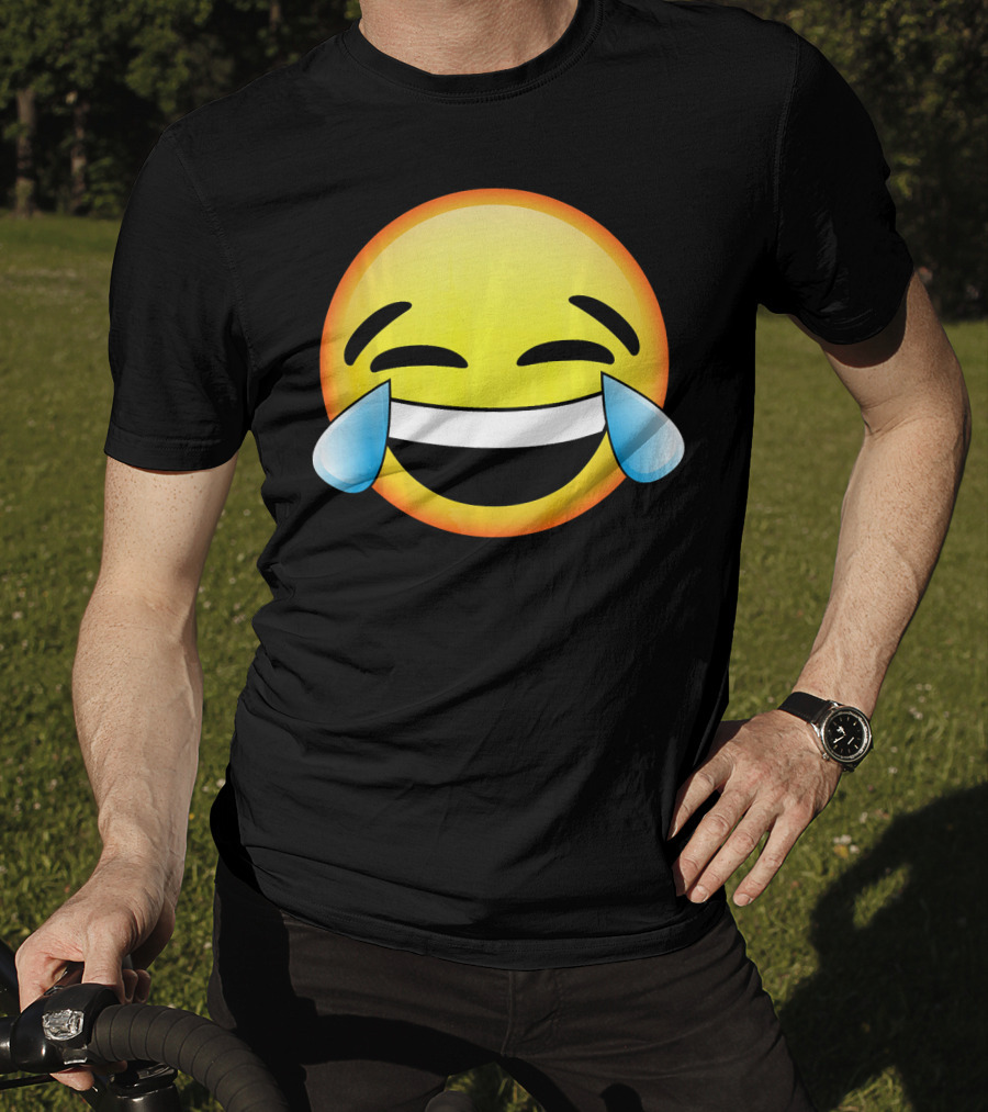 HD Emoji Tears Of Joy Face Laughin Hilarious Expression T-Shirt