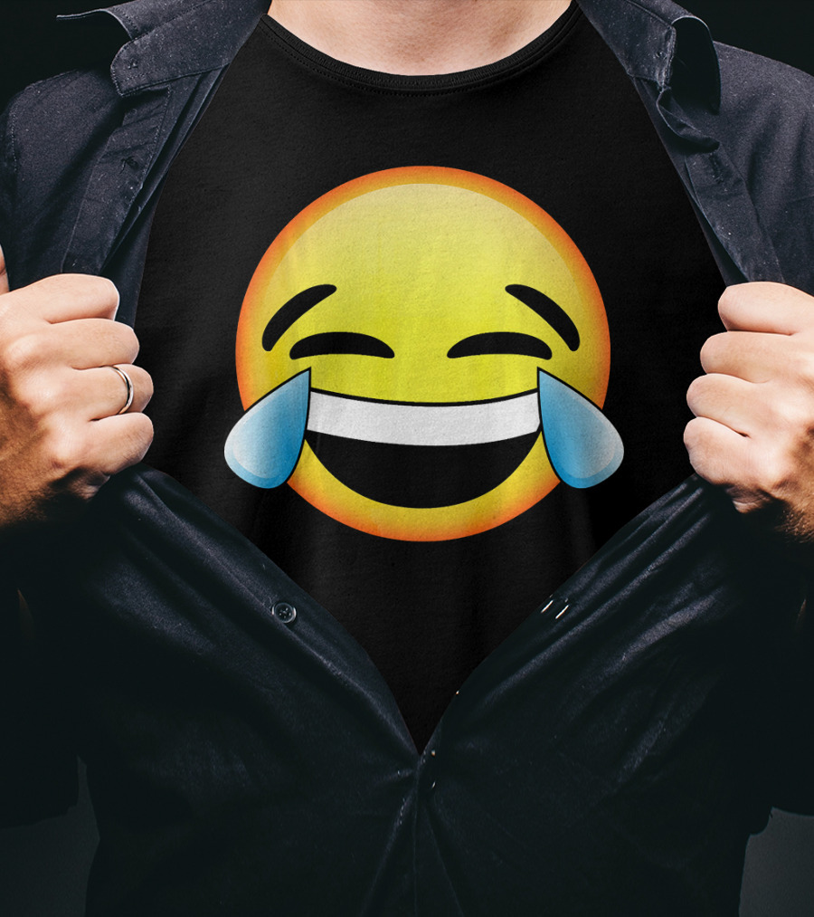 HD Emoji Tears Of Joy Face Laughin Hilarious Expression T-Shirt
