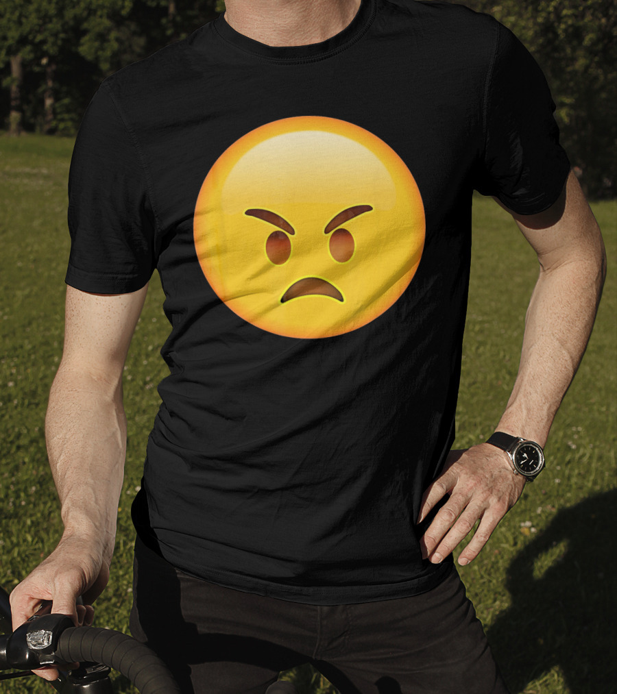 Emoji Angry Face Emoticon Mad Grumpy Upset T-Shirt