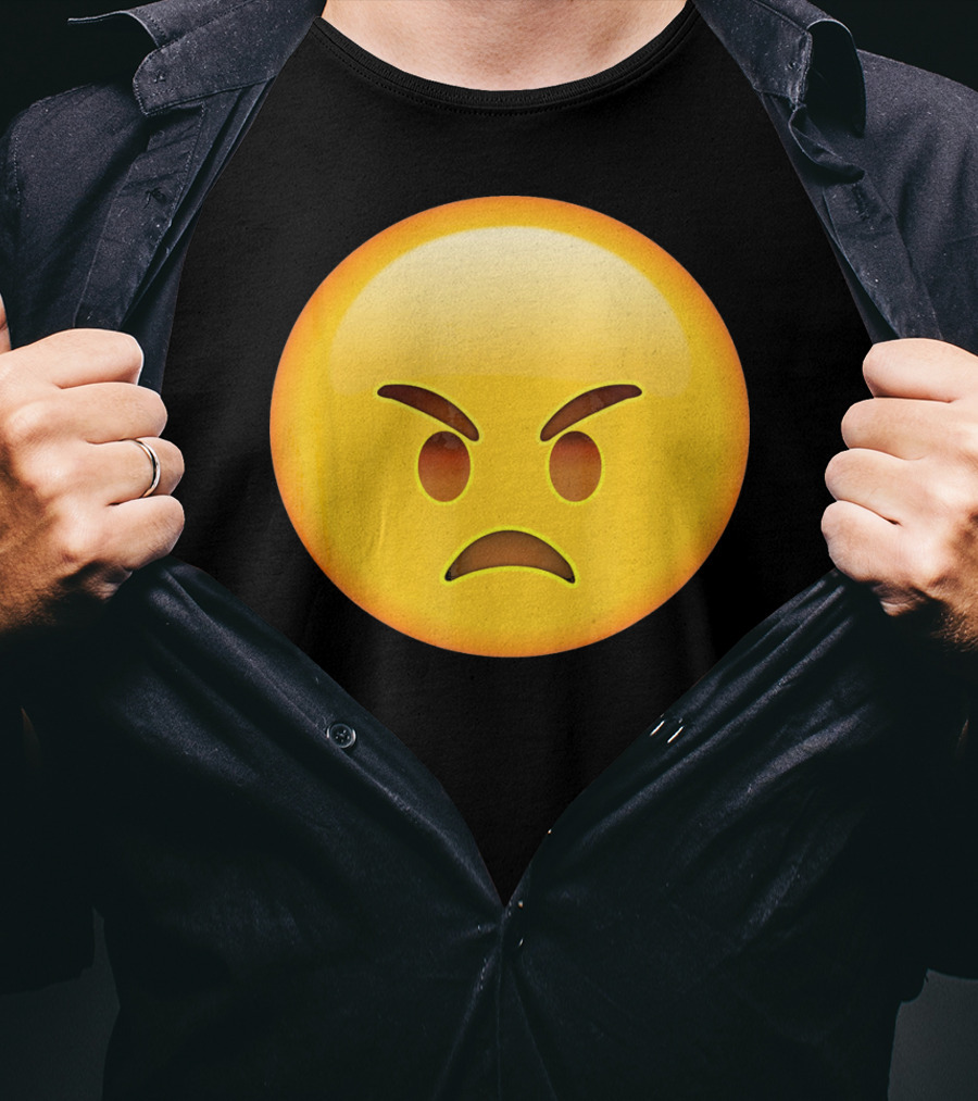 Emoji Angry Face Emoticon Mad Grumpy Upset T-Shirt