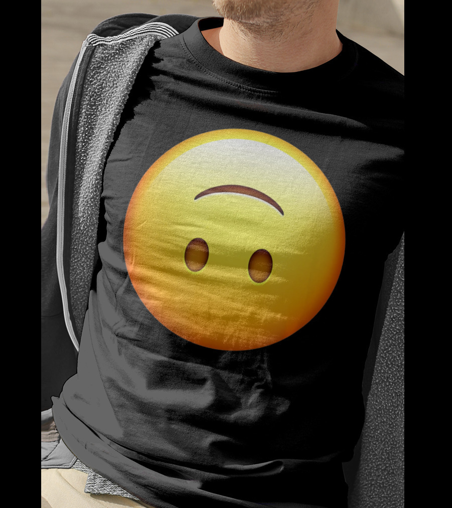 Silly Upside Down Emoji Face T-Shirt