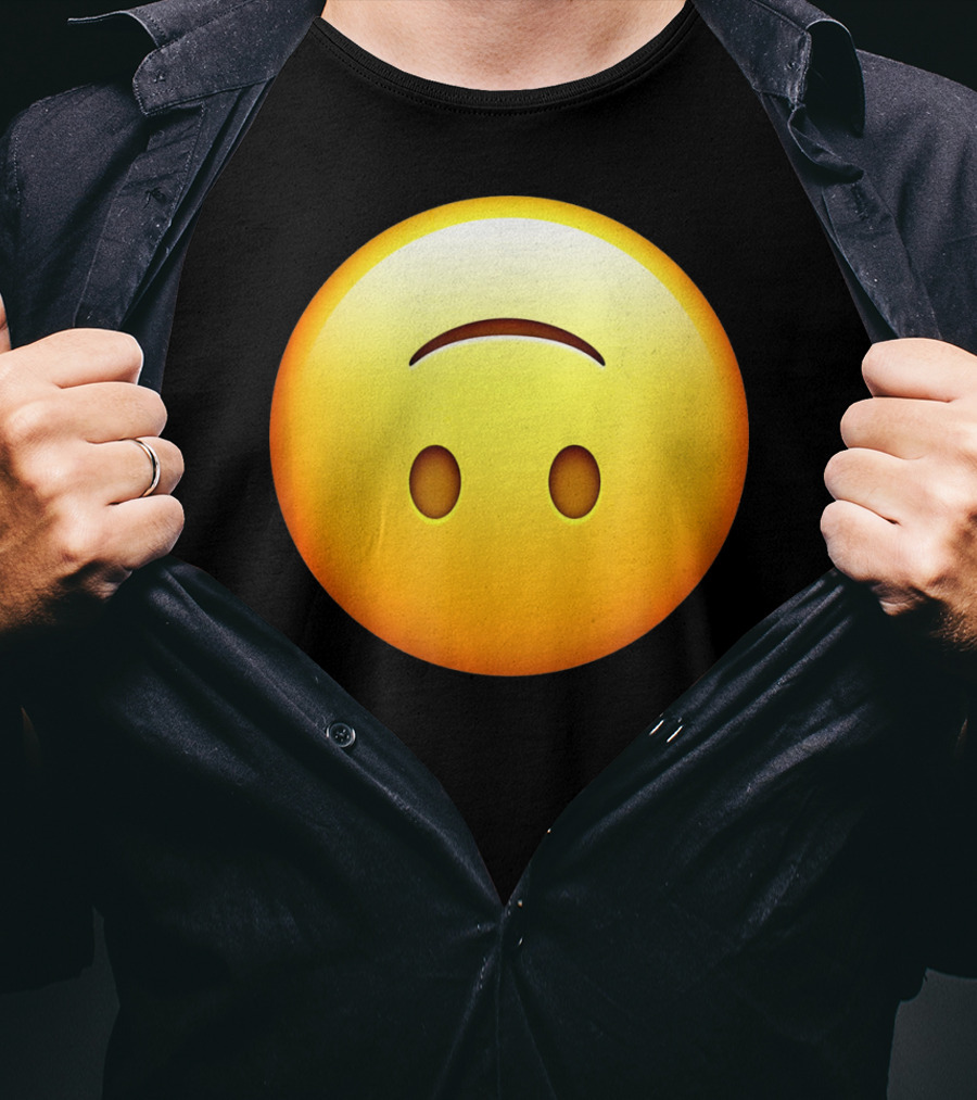 Silly Upside Down Emoji Face T-Shirt