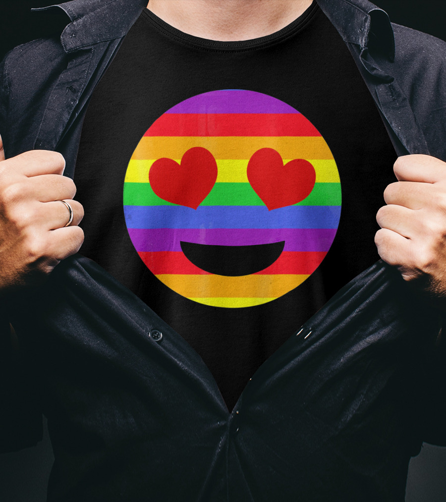Im Falling In Love Rainbow Heart Eyes Emoji T-Shirt