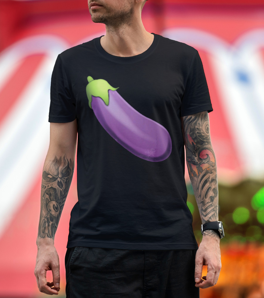 EmojiTees Bold Eggplant Emoji Weiner T-Shirt