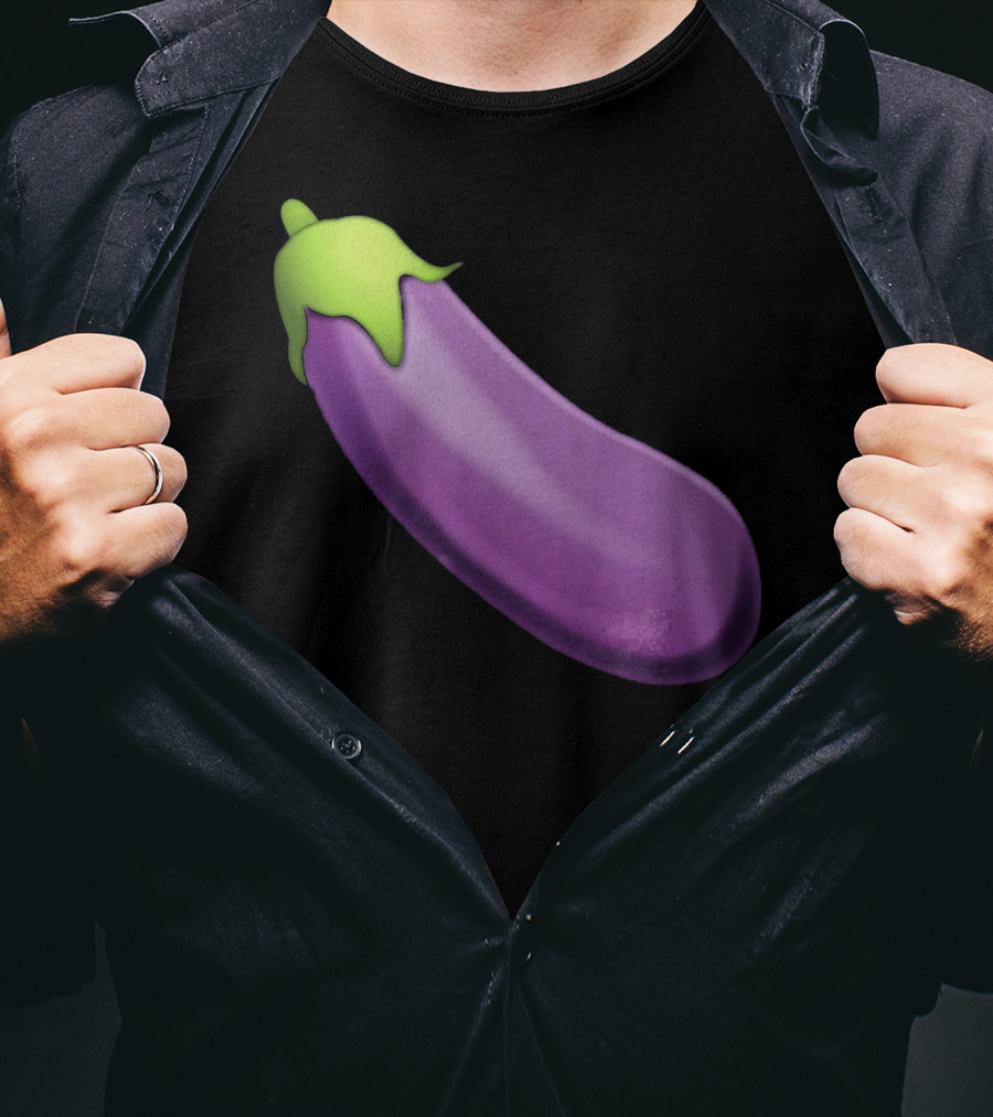 EmojiTees Bold Eggplant Emoji Weiner T-Shirt