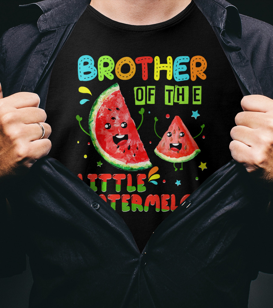 Brother Of The Little Watermelon Birthday Family T-Shirt