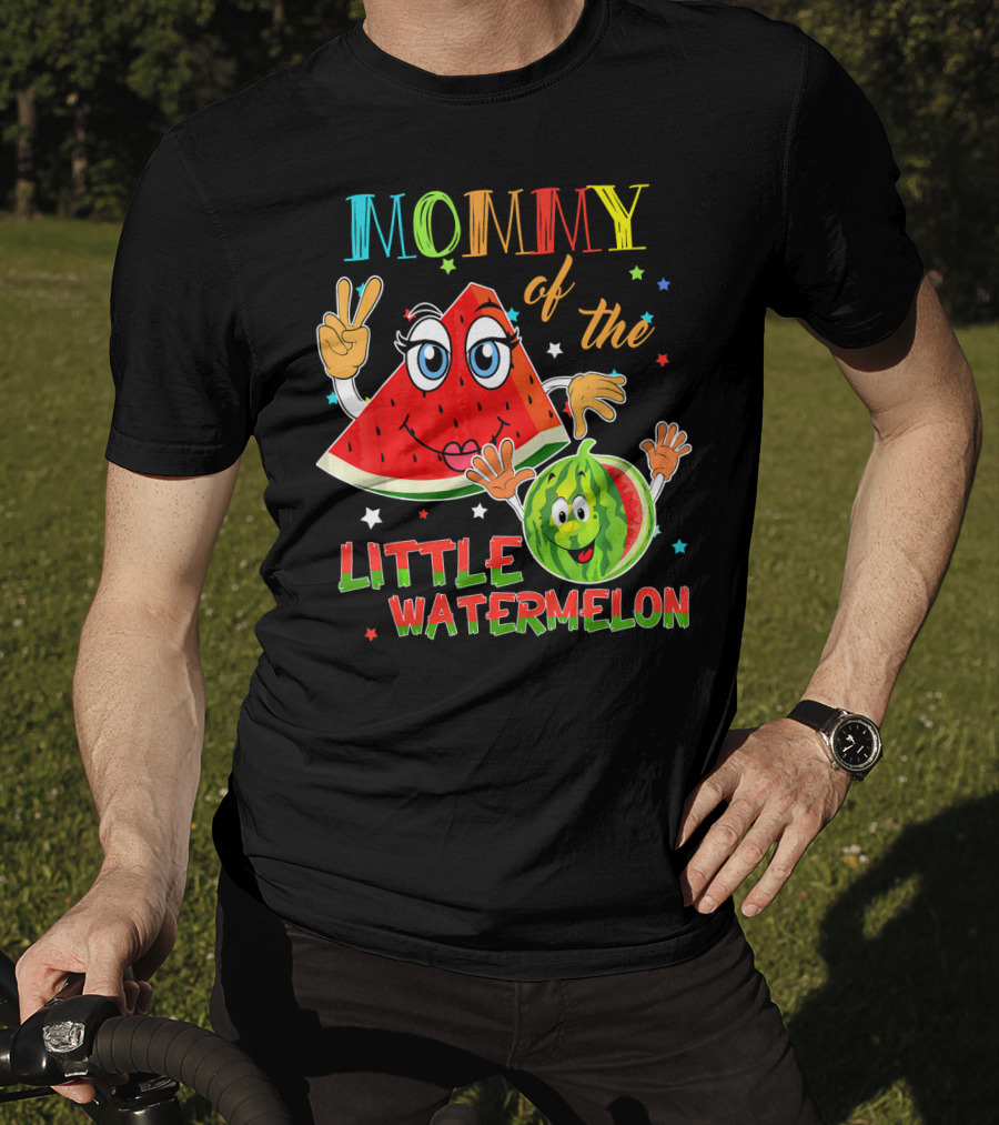 Mommy Of The Little Watermelon Funny Matching Birthday T-Shirt