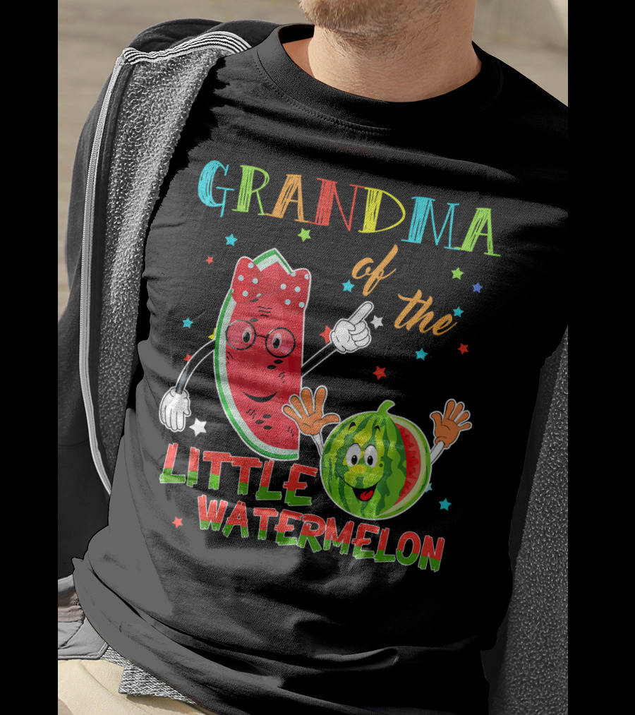 Grandma Of The Little Watermelon Funny Matching Birthday T-Shirt