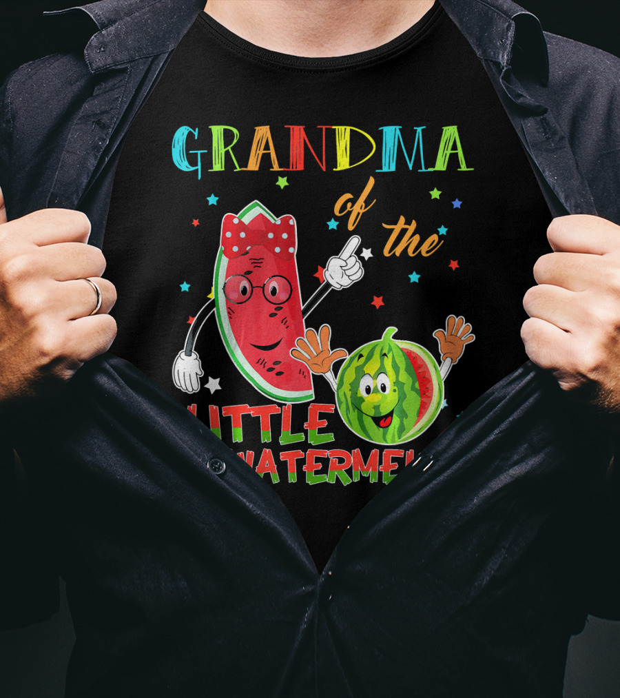 Grandma Of The Little Watermelon Funny Matching Birthday T-Shirt