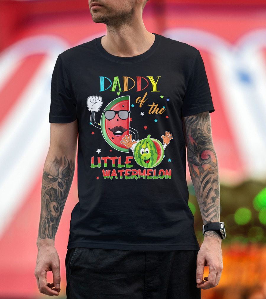 Daddy of the Little Watermelon Funny Matching Birthday T-Shirt