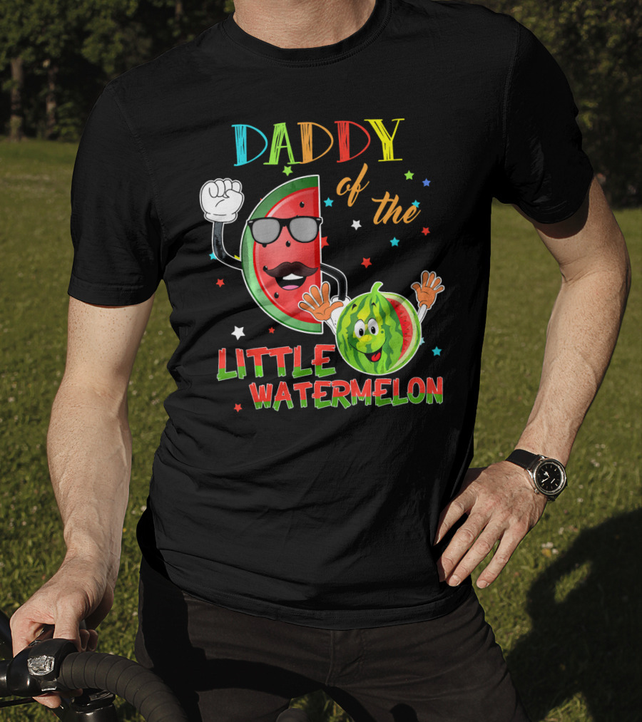 Daddy Of The Little Watermelon Funny Matching Birthday T-Shirt