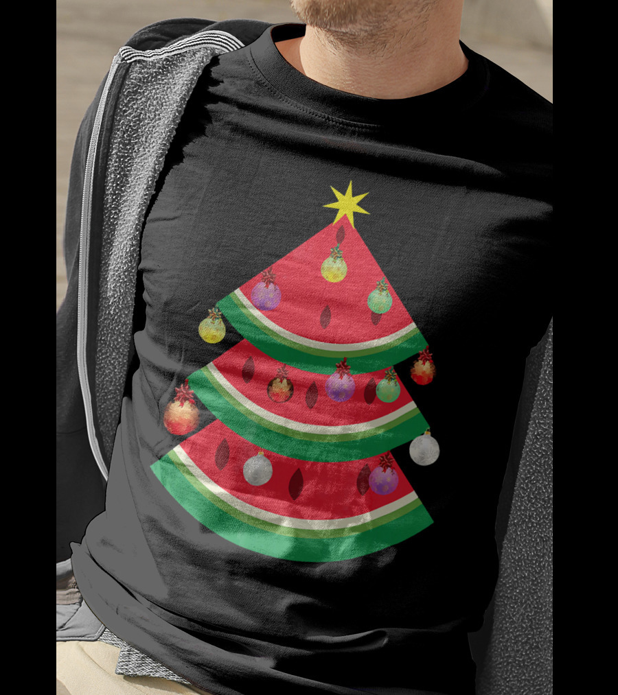 Watermelon Tree Merry Christmas Ornaments T-Shirt