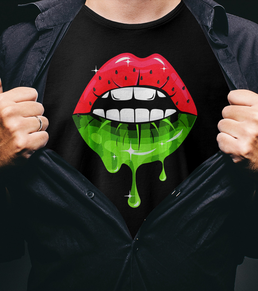 Watermelon Lip Dripping Summer Fruits T-Shirt