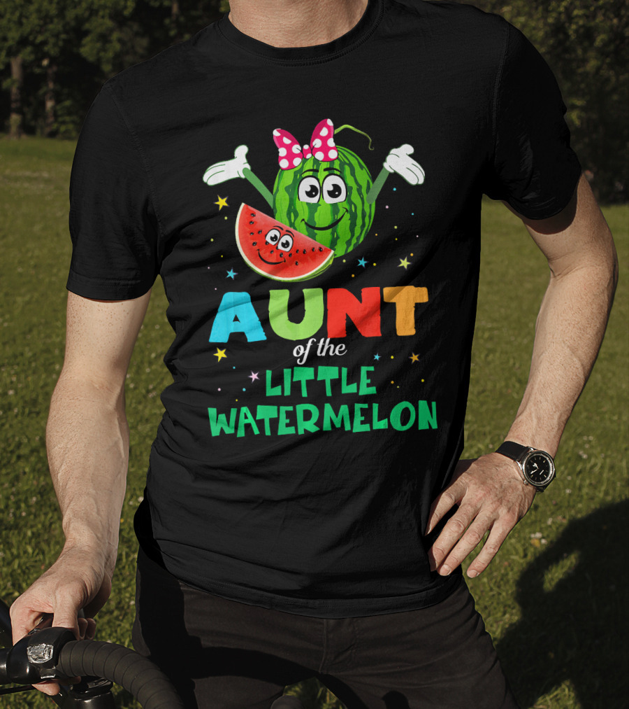 Aunt Of The Little Watermelon Funny Birthday T-Shirt