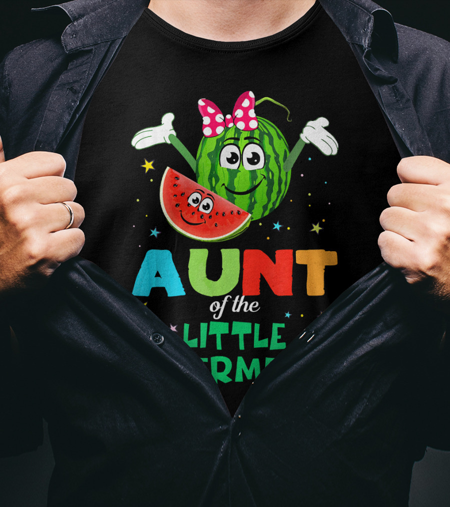 Aunt Of The Little Watermelon Funny Birthday T-Shirt