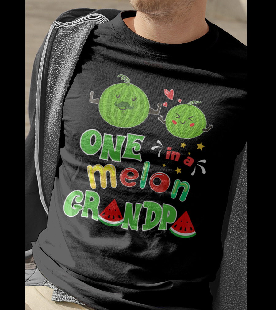 One In A Melon Grandpa Watermelon Summer Tropic T-Shirt