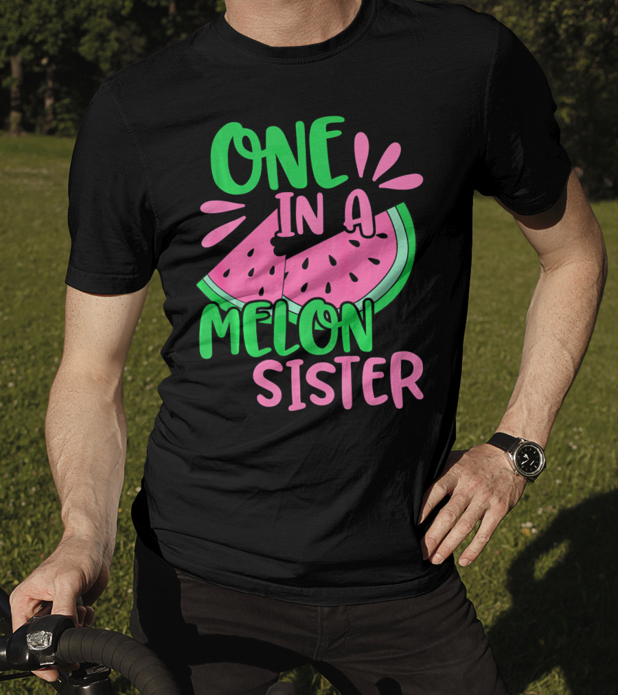 One In A Melon Sister Cute Pink Watermelon T-Shirt