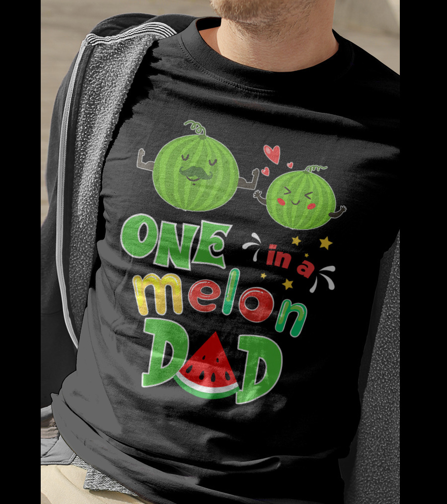 One In A Melon Dad Watermelon Summer Tropical T-Shirt