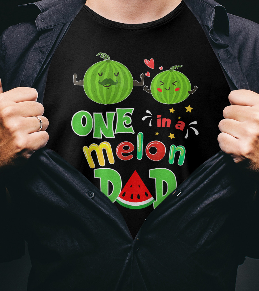One In A Melon Dad Watermelon Summer Tropical T-Shirt