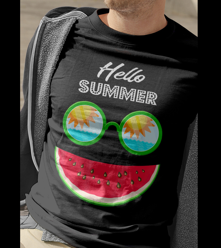 Hello Summer Watermelon Smile Sunglasses T-Shirt