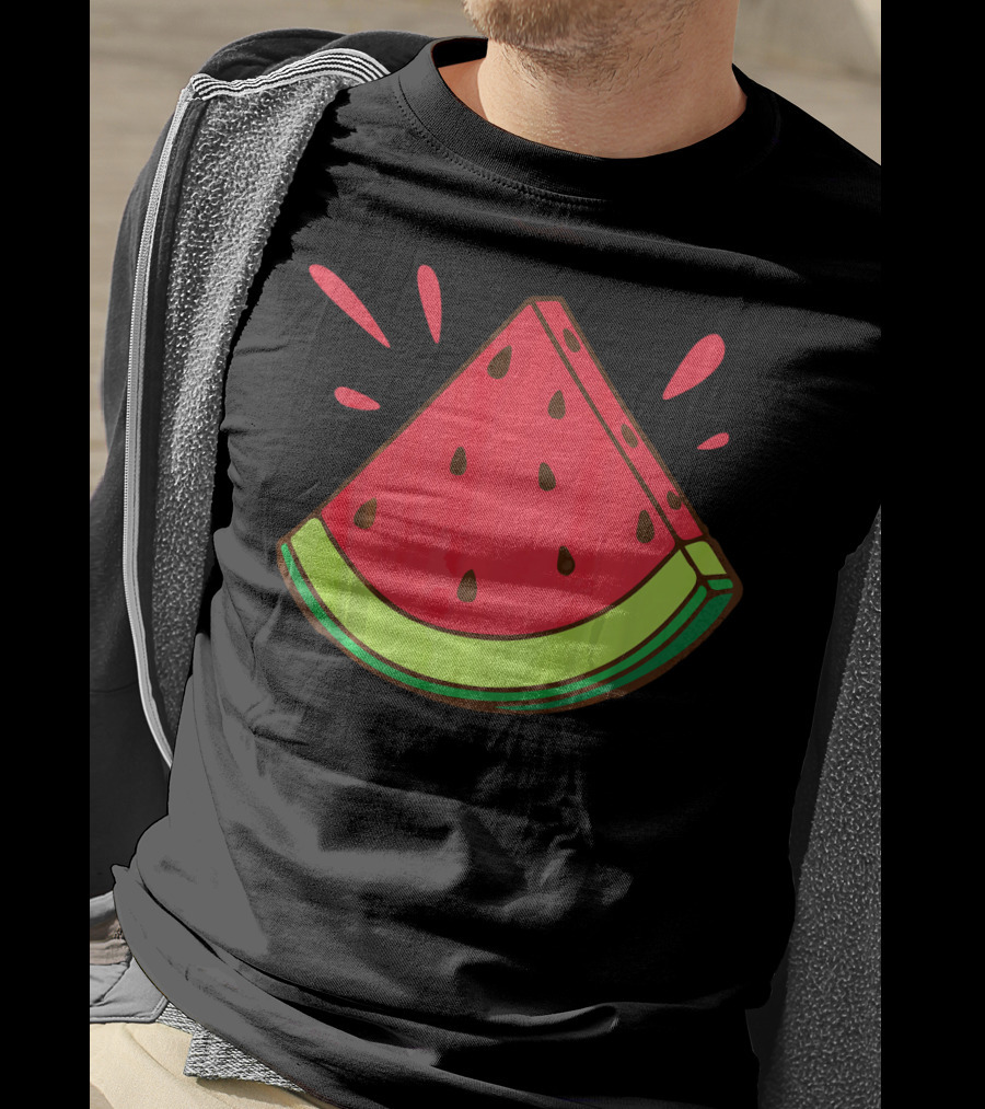 Funny Watermelon Slice Graphic For Watermelon Lover T-Shirt