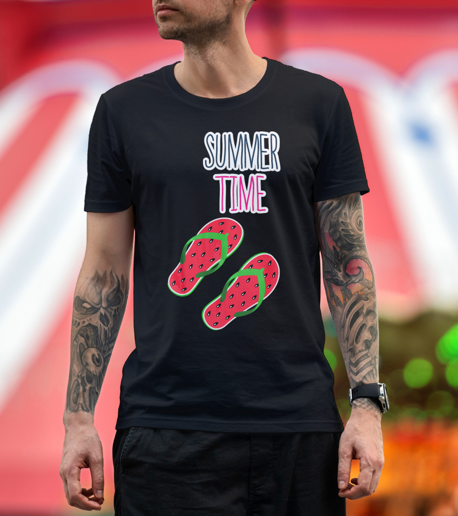 Summer Time Watermelon Flip Flop Fun T-Shirt