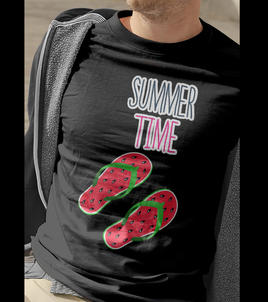 Summer Time Watermelon Flip Flop Fun T-Shirt