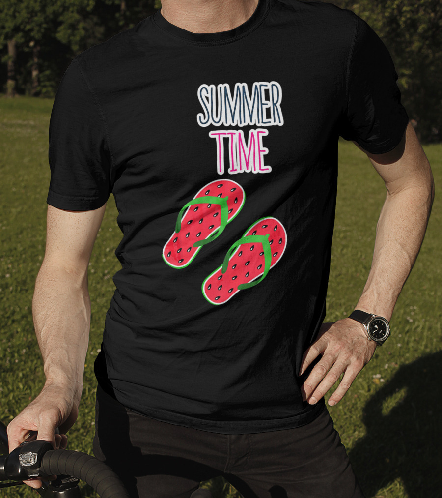 Summer Time Watermelon Flip Flop Fun T-Shirt