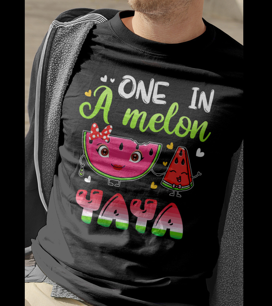 One In A Melon Yaya Cute Cartoon Watermelon Duo T-Shirt