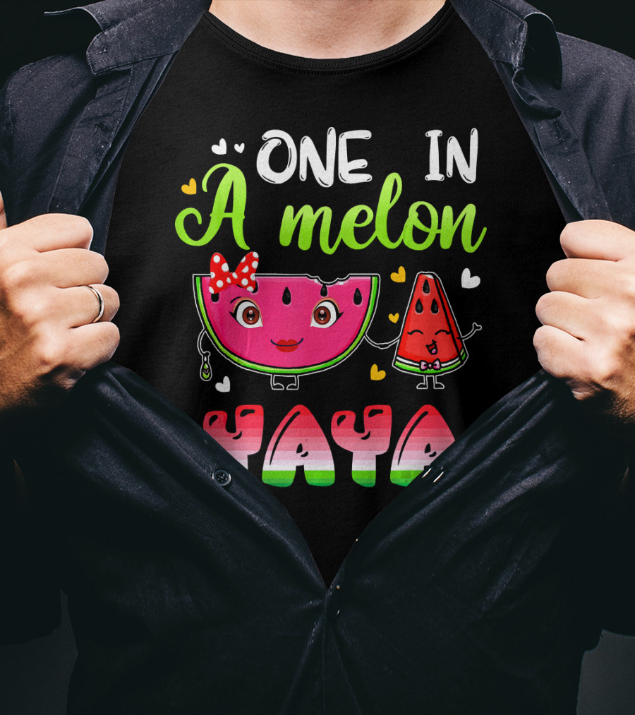 One In A Melon Yaya Cute Cartoon Watermelon Duo T-Shirt