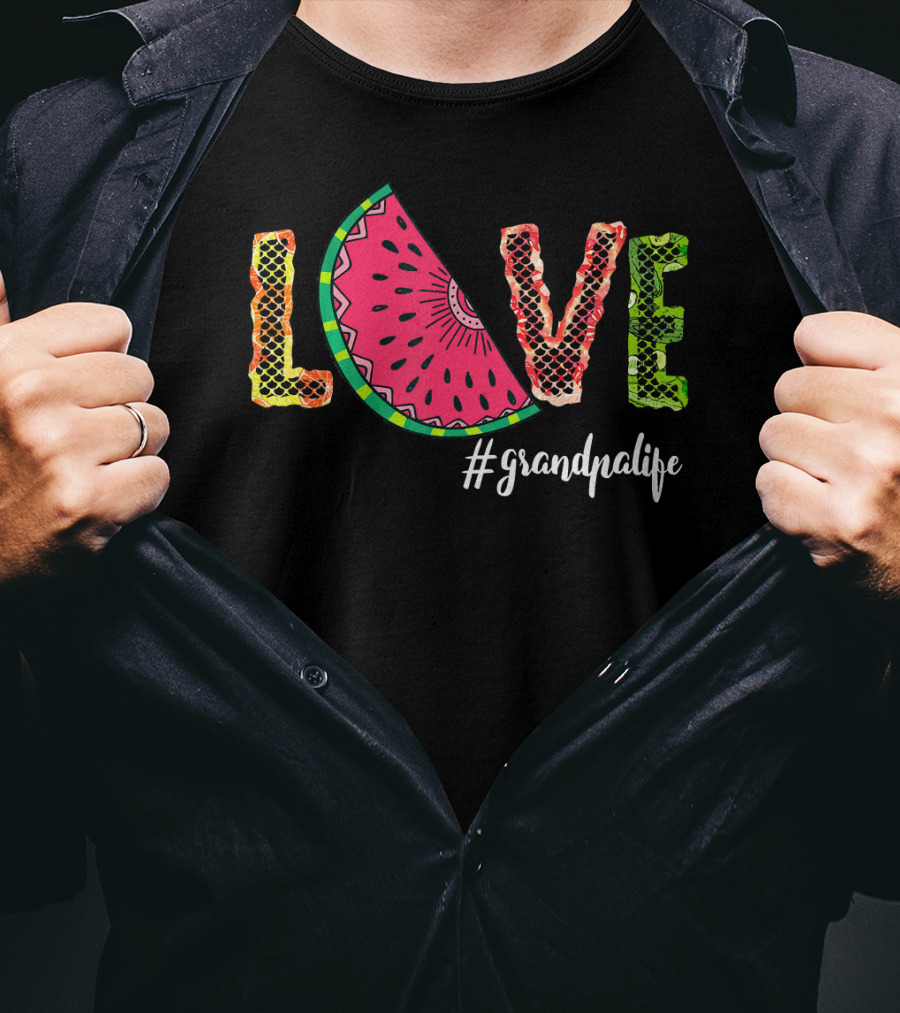 Love Watermelon #Grandpalife Summer T-Shirt