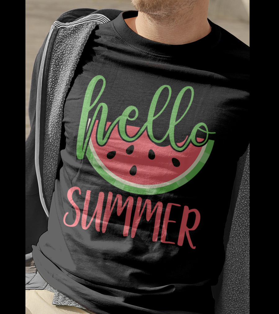 Hello Summer Watermelon Funny Melon Fruit T-Shirt