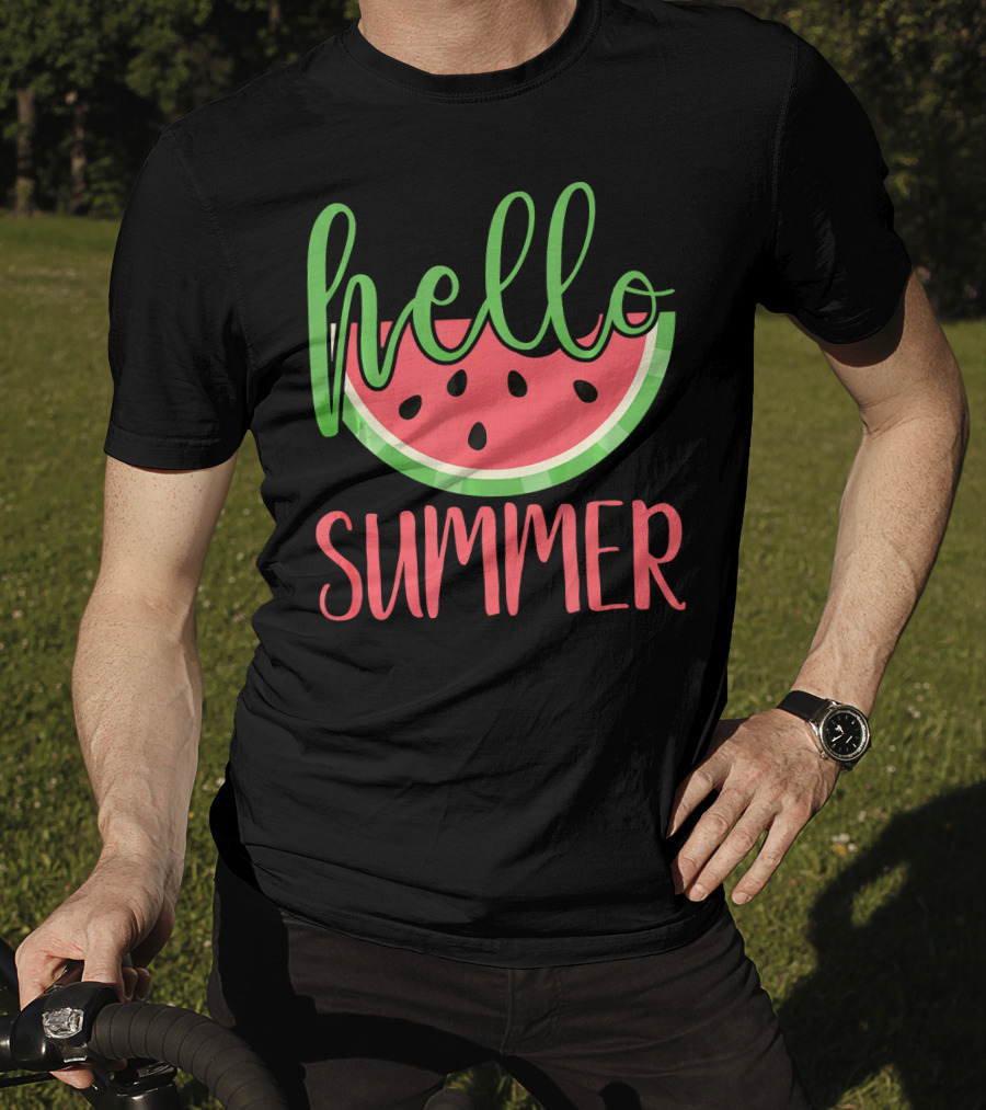 Hello Summer Watermelon Funny Melon Fruit T-Shirt