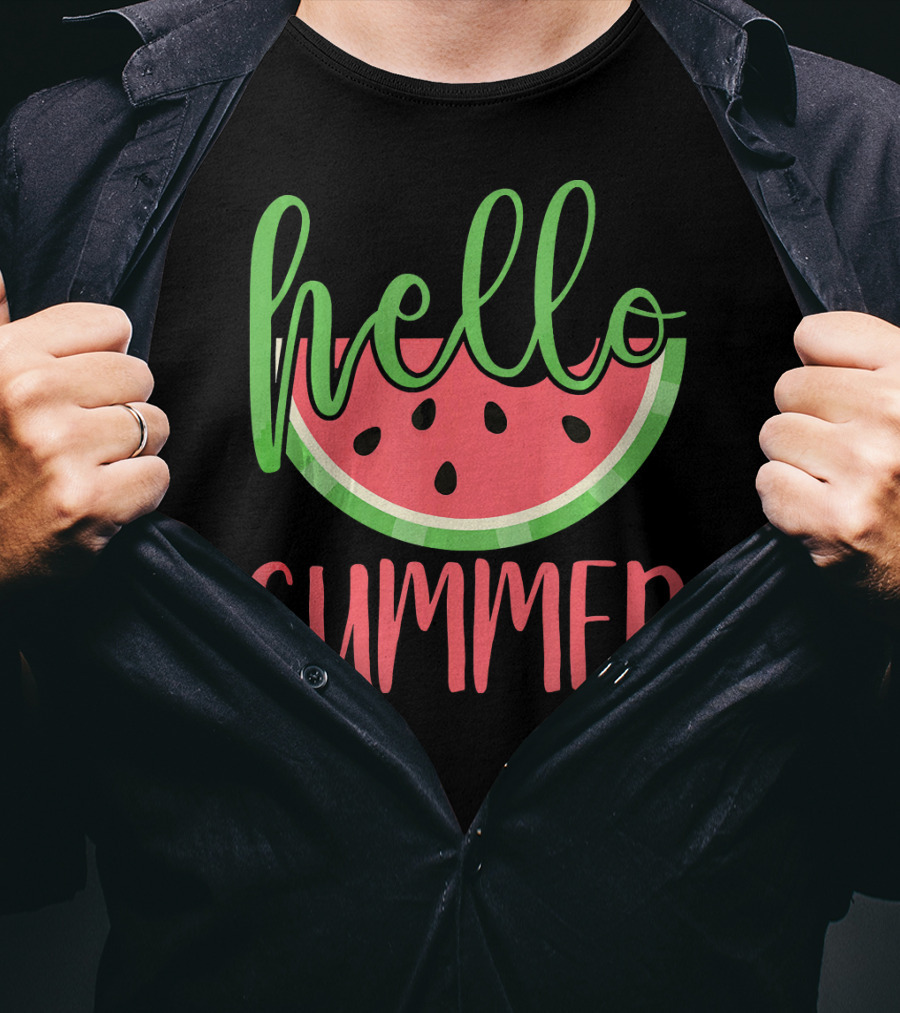Hello Summer Watermelon Funny Melon Fruit T-Shirt