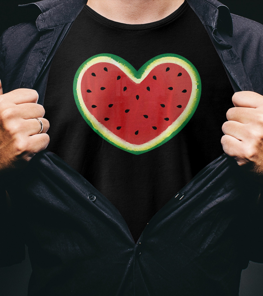 Watermelon Heart Summer Picnic I Love T-Shirt