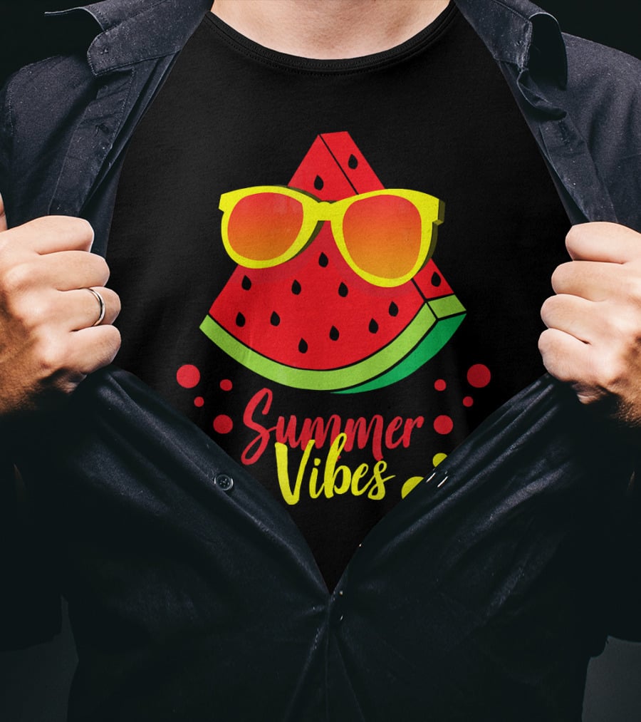 Summer Vibes Watermelon Sunglasses Fruit Lovers T-Shirt