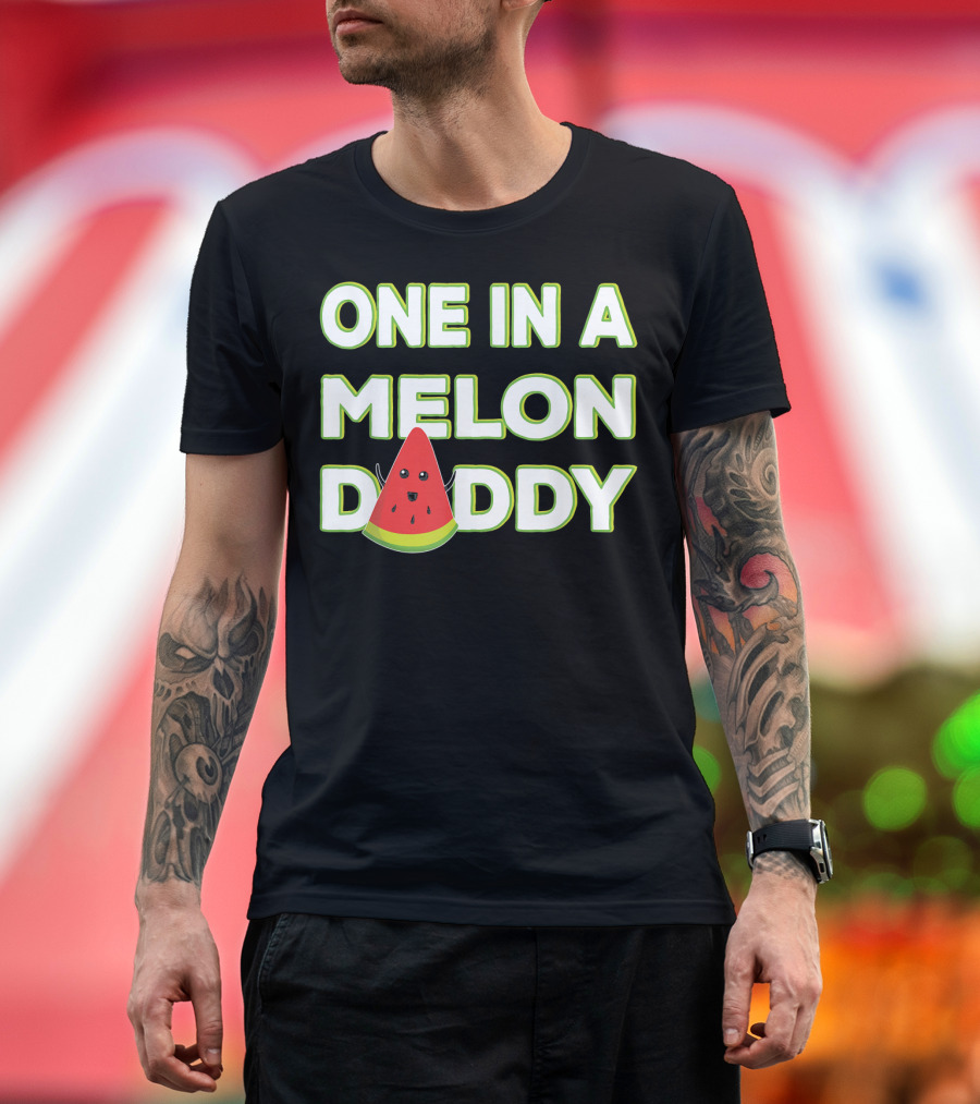 One In A Melon Daddy Funny Watermelon Men's T-Shirt