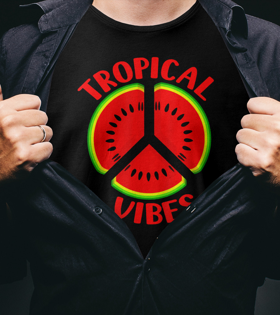 Tropical Vibes Watermelon Peace T-Shirt