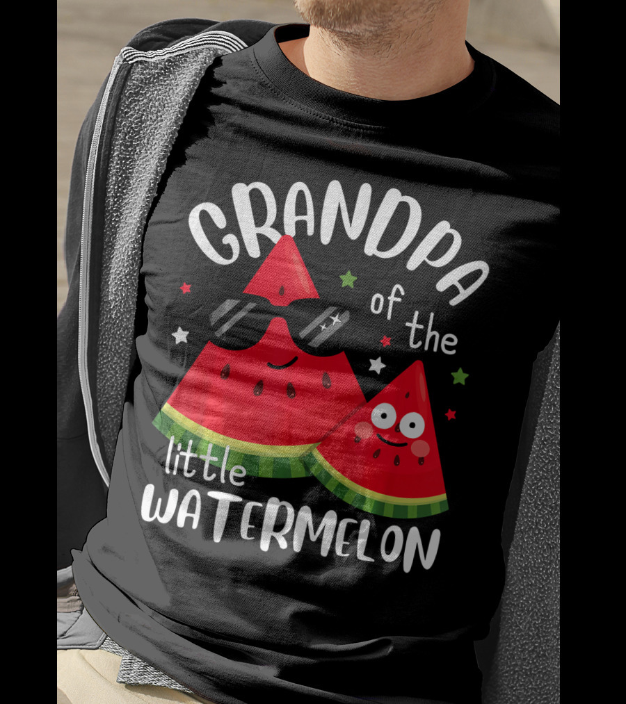 Grandpa Of The Little Watermelon With Sunglasses And Smiling Faces T-Shirt