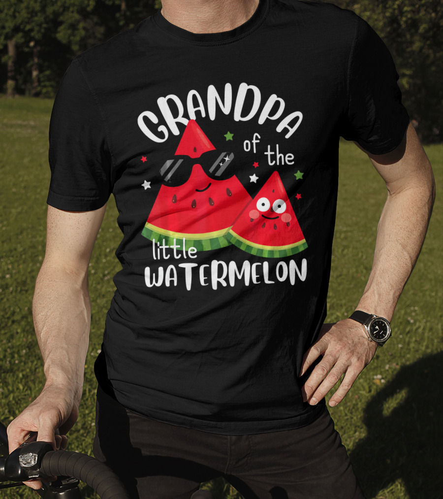Grandpa Of The Little Watermelon With Sunglasses And Smiling Faces T-Shirt