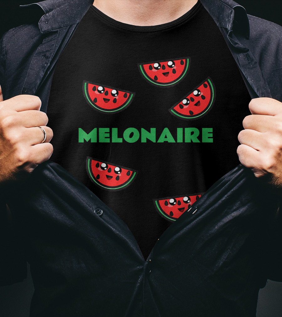 Melonaire Cute Watermelon Smile Faces Pun T-Shirt