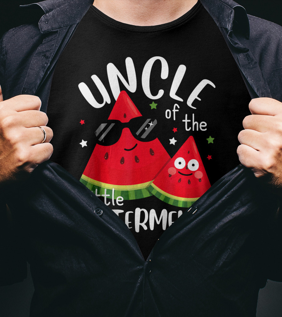 Uncle Of The Little Watermelon With Sunglasses Summer T-Shirt