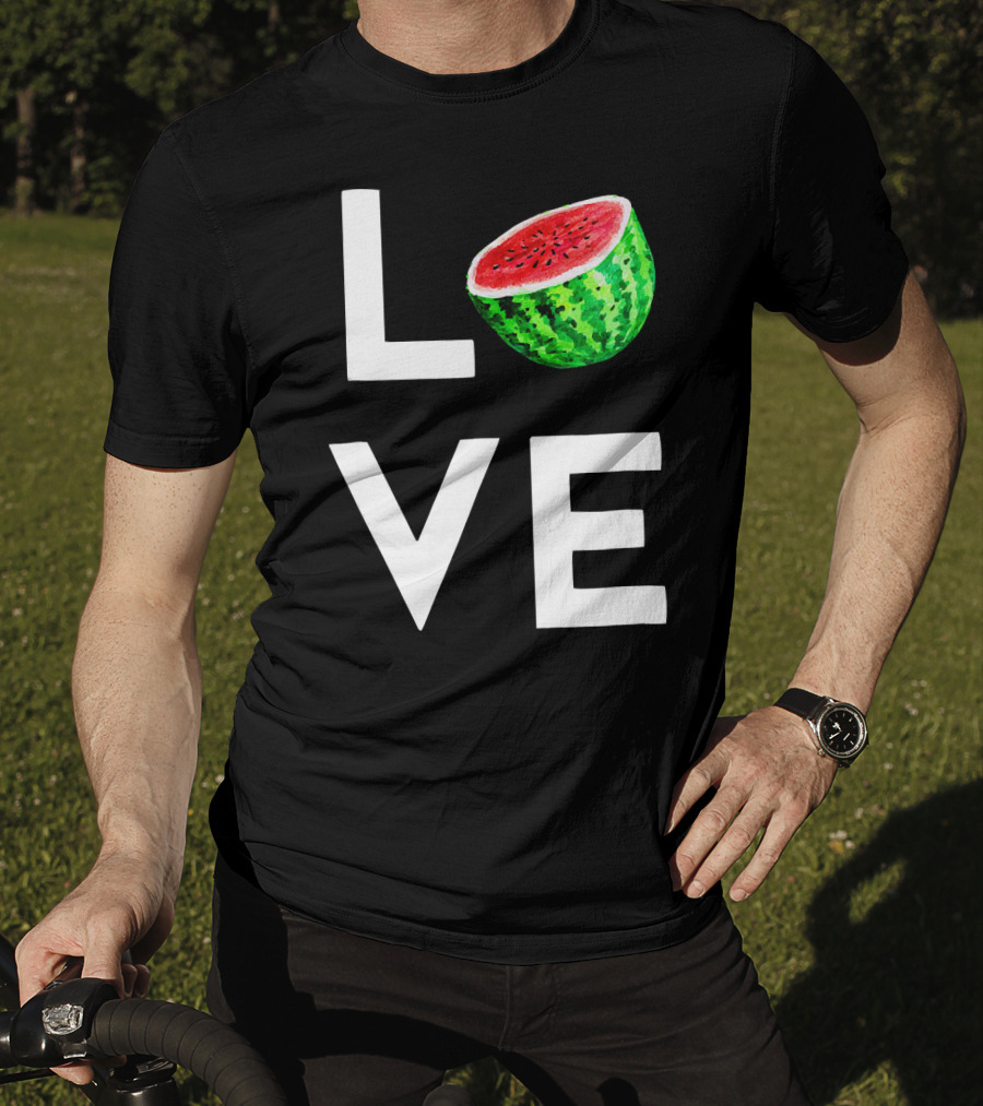 LOVE Watermelon I Love Watermelon Funny Vegan T-Shirt
