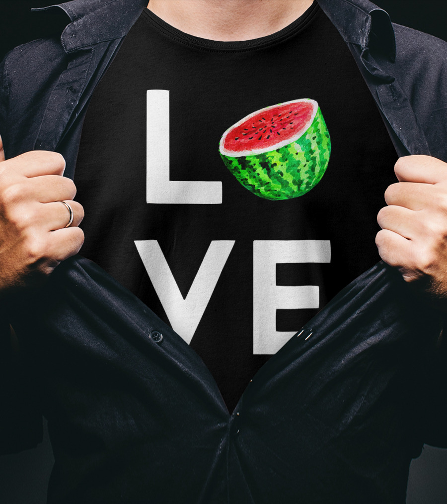 LOVE Watermelon I Love Watermelon Funny Vegan T-Shirt