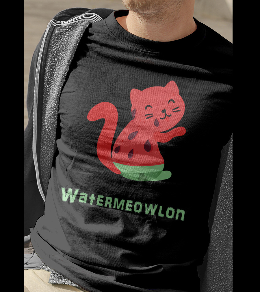 Watermeowlon Funny Cat Watermelon Cute T-Shirt