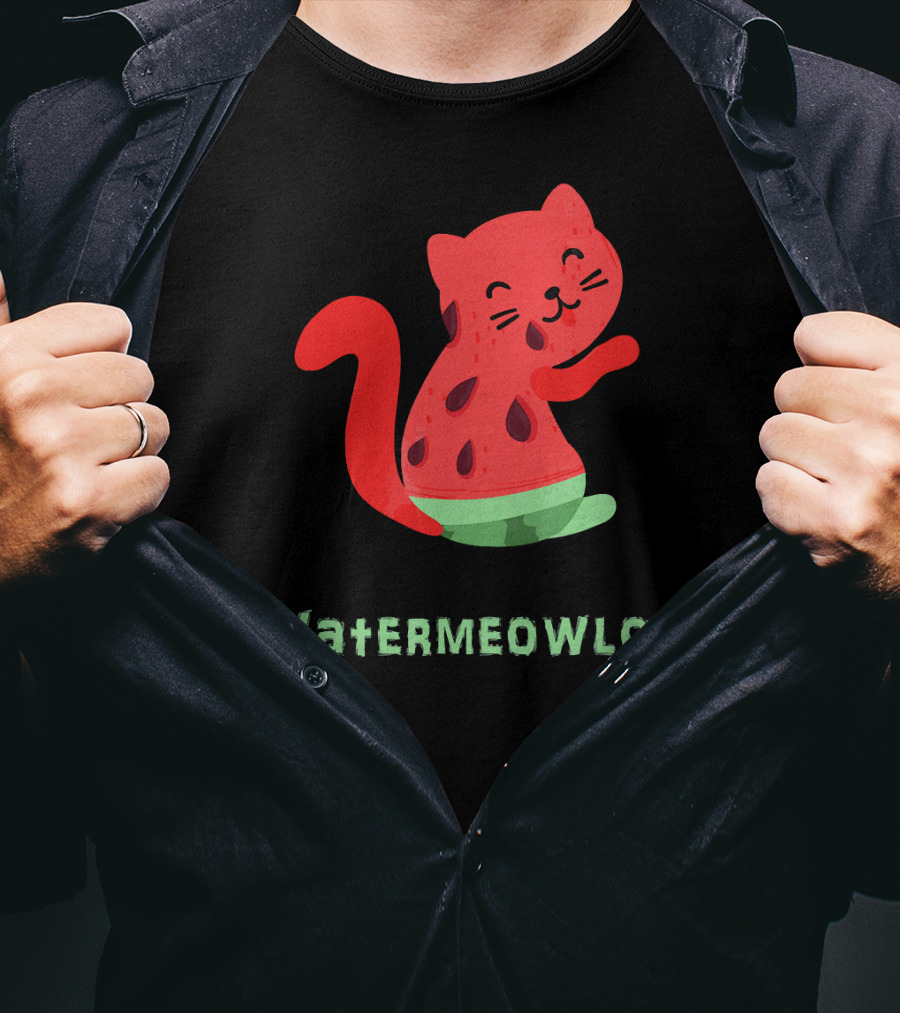 Watermeowlon Funny Cat Watermelon Cute T-Shirt