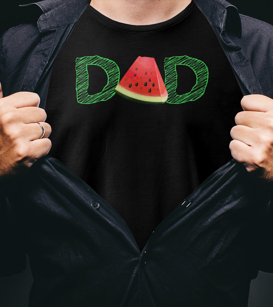 Dad Watermelon Tropical Summer Fun T-Shirt