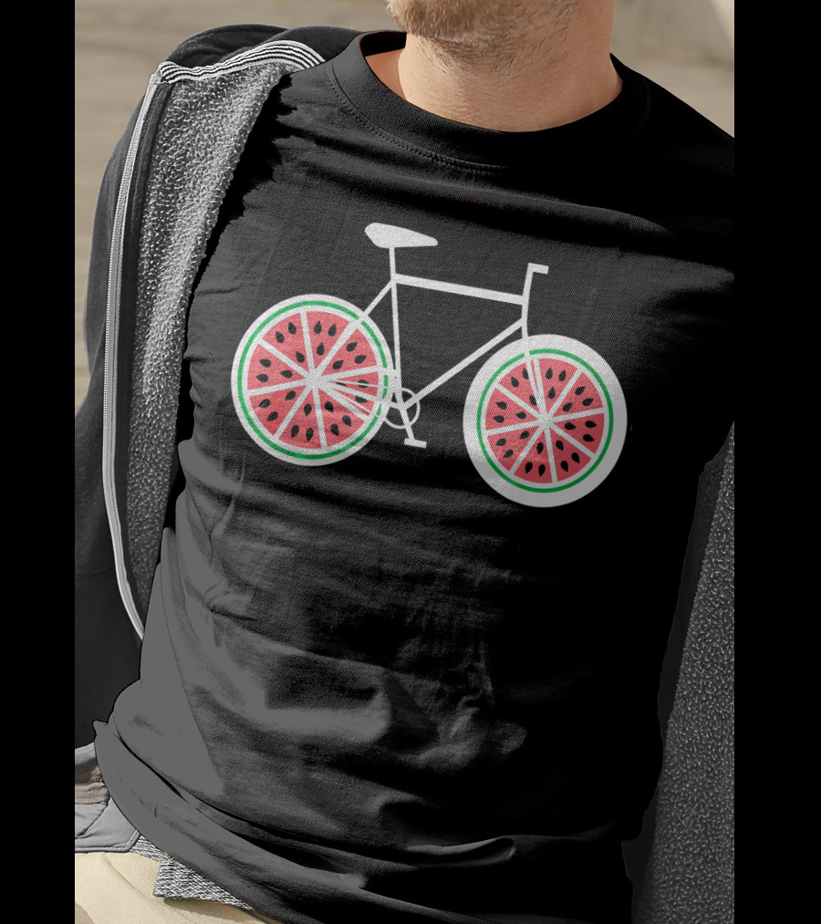 Fixie Single Speed Bicycle With Watermelon Wheels T-Shirt