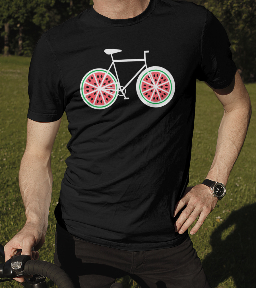 Fixie Single Speed Bicycle With Watermelon Wheels T-Shirt
